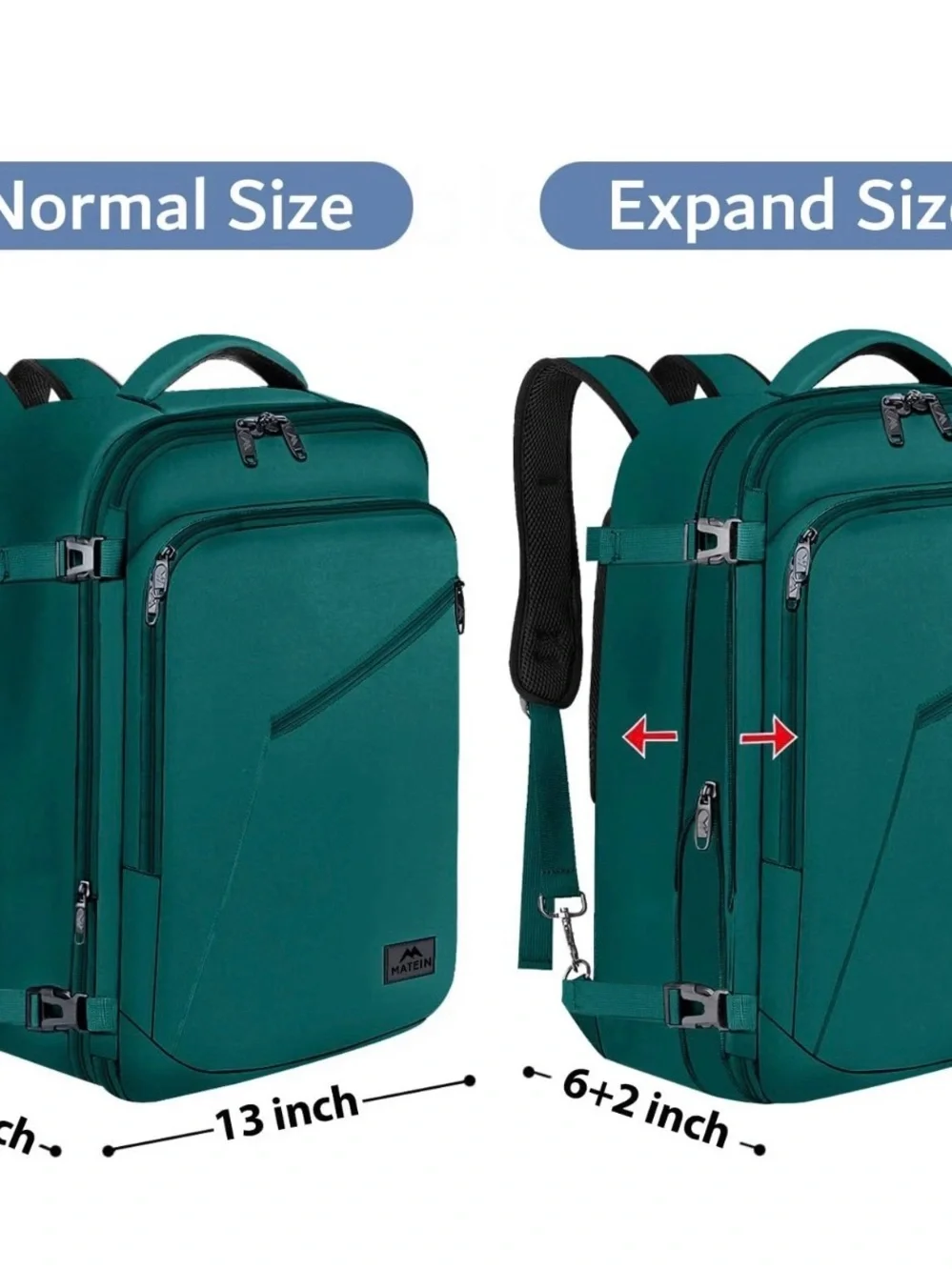 MATEIN Travel Backpack for Men Women, Carry on X-Large, Peacock Blue